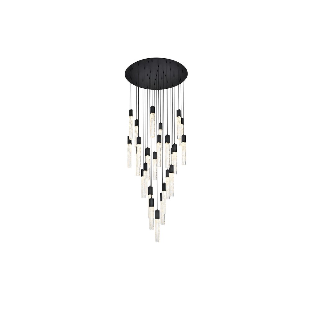 Aurora 42 inch Chandelier in Black. Picture 1