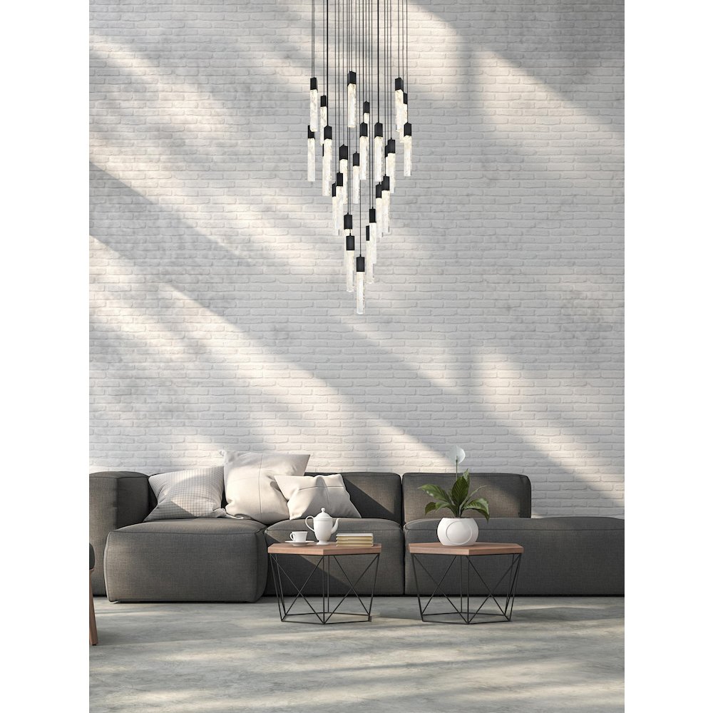 Aurora 42 inch Chandelier in Black. Picture 9