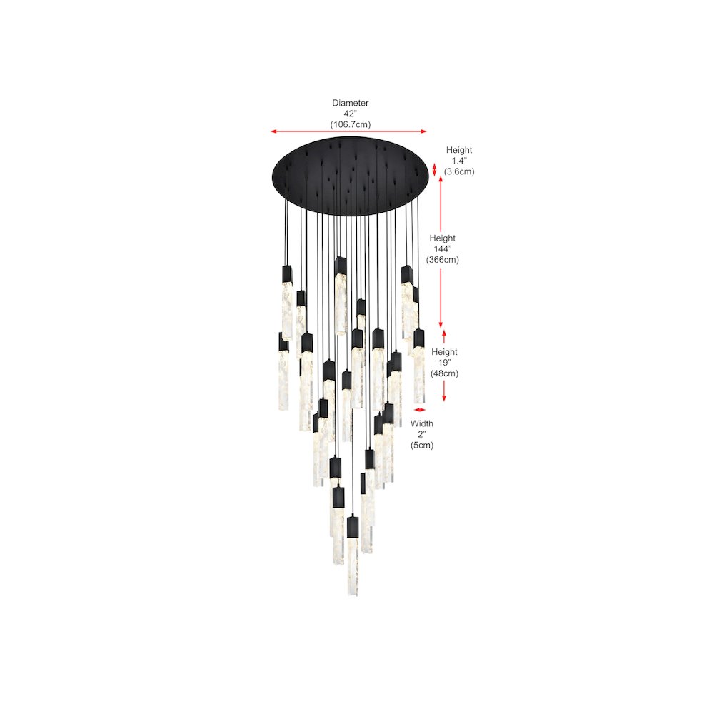 Aurora 42 inch Chandelier in Black. Picture 10