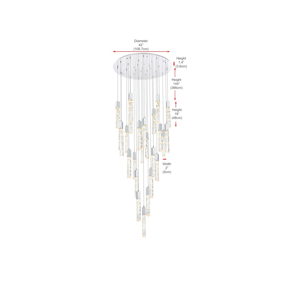 Aurora 42 inch Chandelier in Chrome. Picture 10