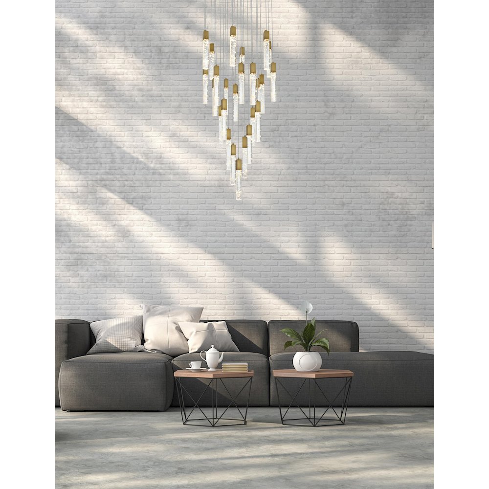 Aurora 42 inch Chandelier in Satin Gold. Picture 9
