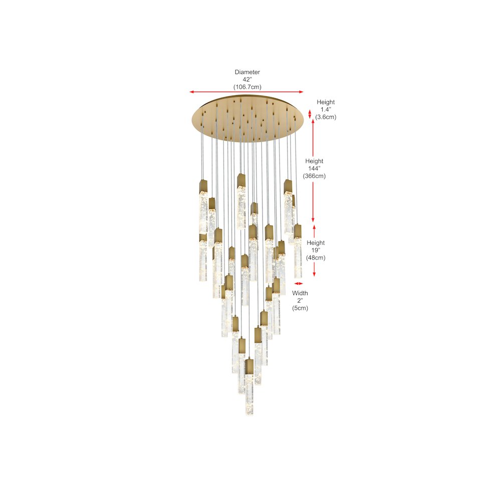 Aurora 42 inch Chandelier in Satin Gold. Picture 10