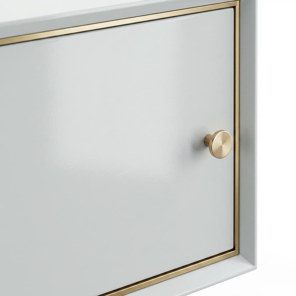 Gold mirrored credenza with sleek modern design and spacious storage. Picture 5