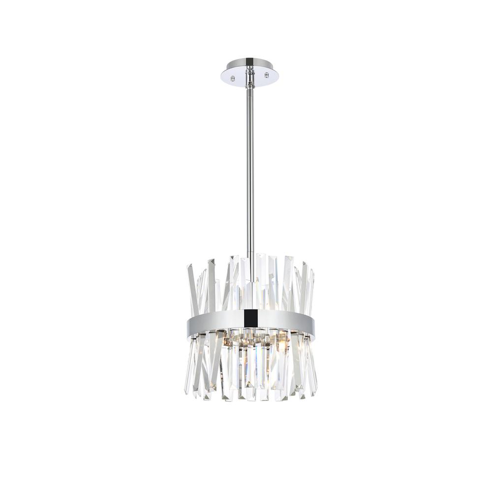 Serephina 12 inch crystal round pendant light in chrome. Picture 1