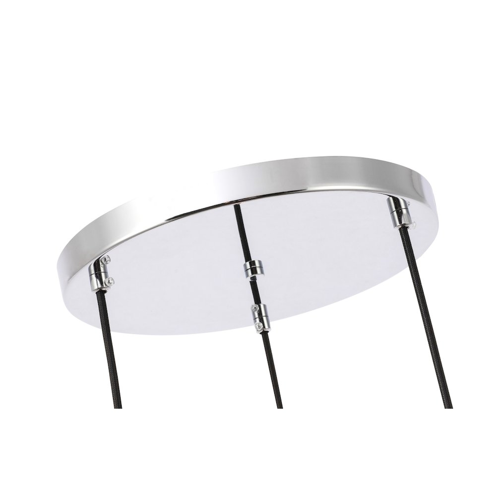 Gene 3 Light Chrome And Frosted White Glass Pendant. Picture 13