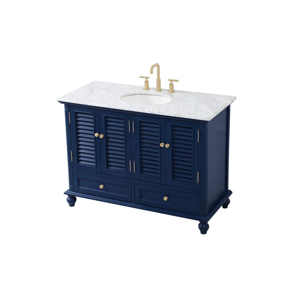 48 inch Single bathroom vanity in blue. Picture 8