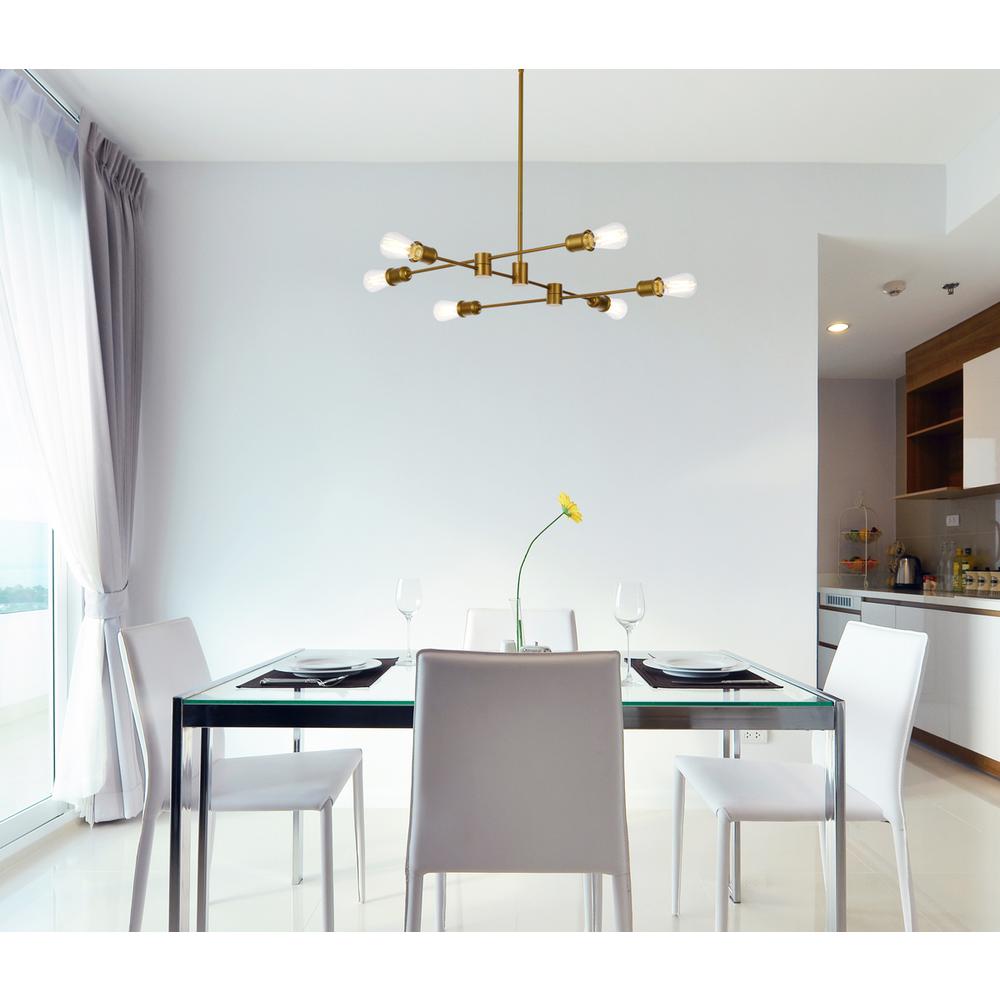 Xavier 6 lights pendant in brass. Picture 7