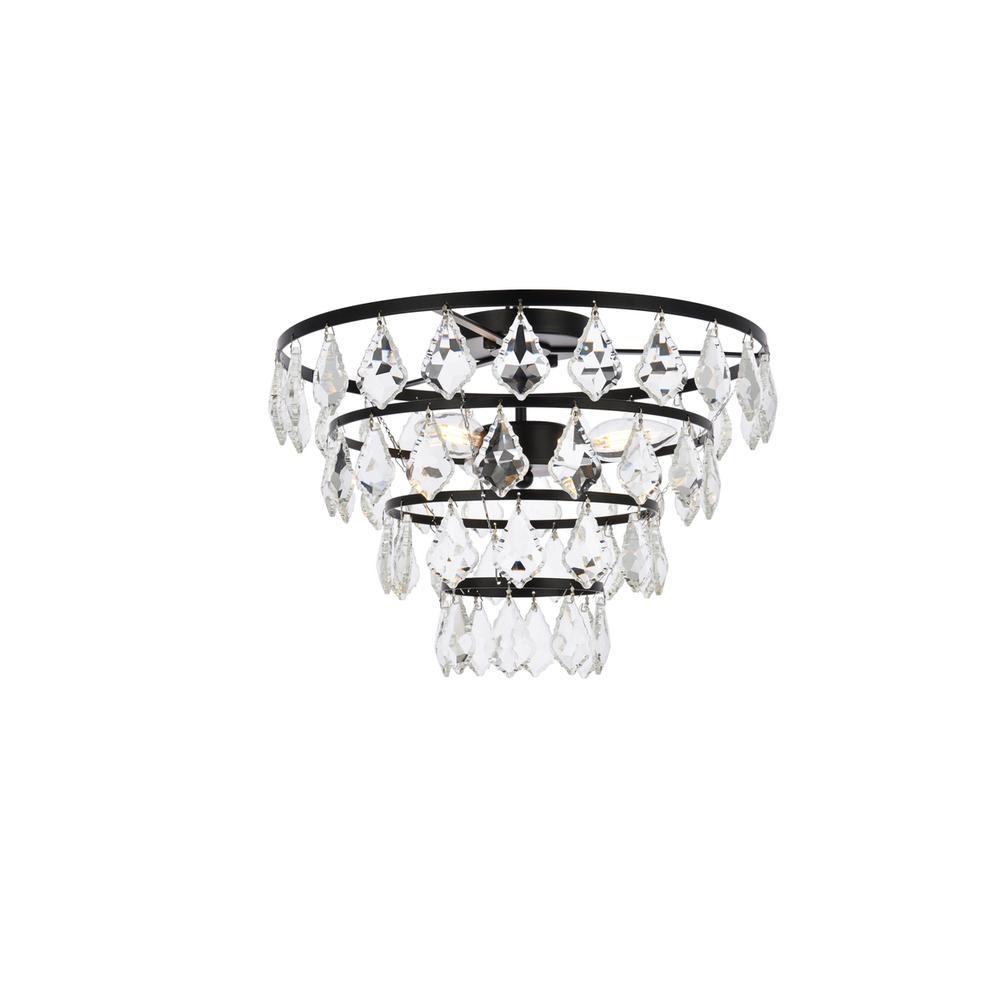 Ella 16 inch flush mount in black. Picture 1