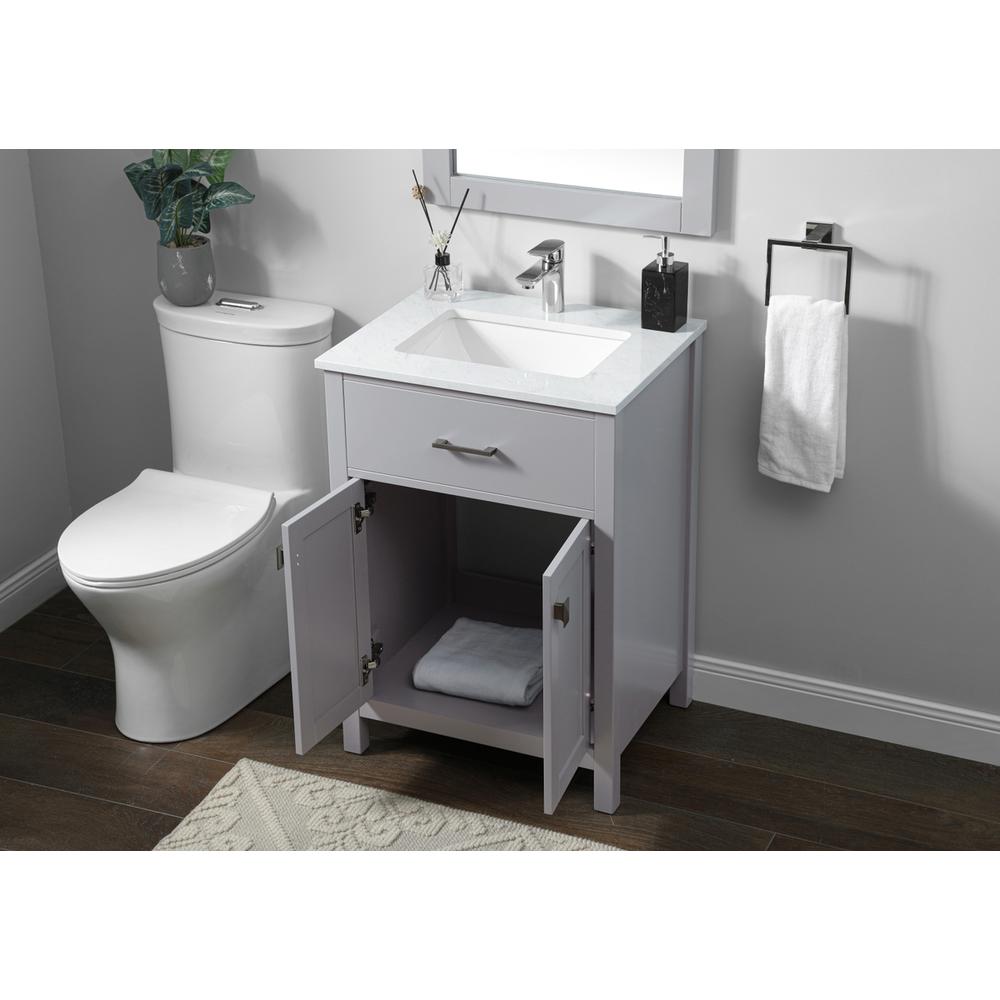 24 Inch SIngle Bathroom Vanity In Grey. Picture 3