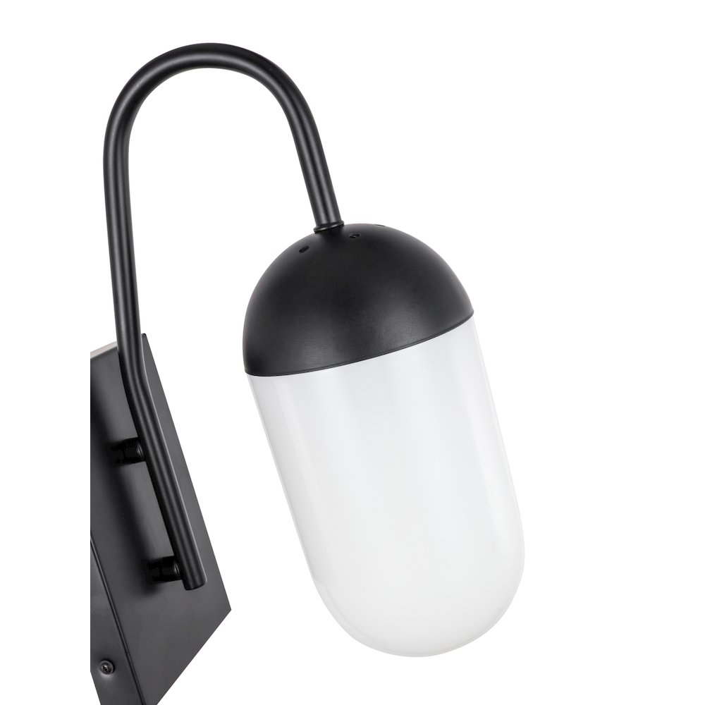 Kace 1 Light Black And Frosted White Glass Wall Sconce. Picture 10