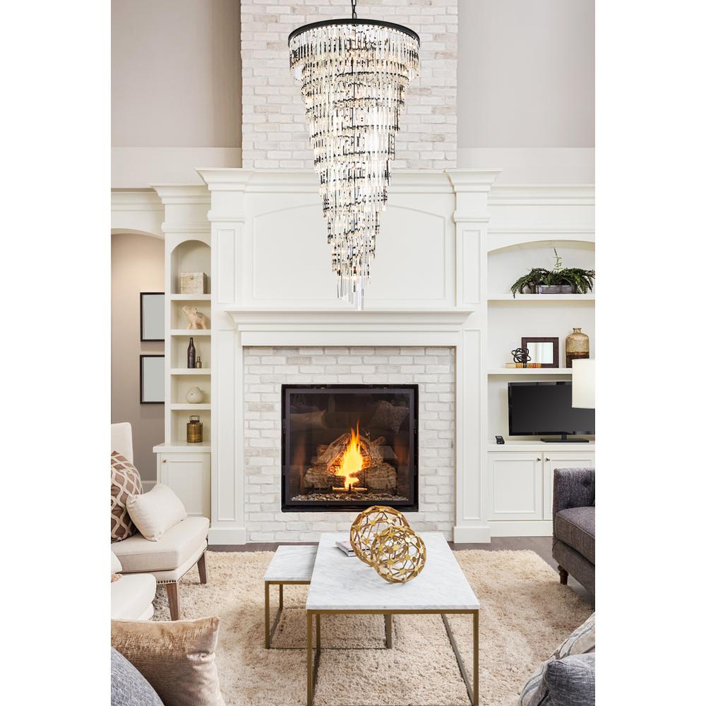 Sydney 36.5 inch spiral crystal chandelier in matte black. Picture 8