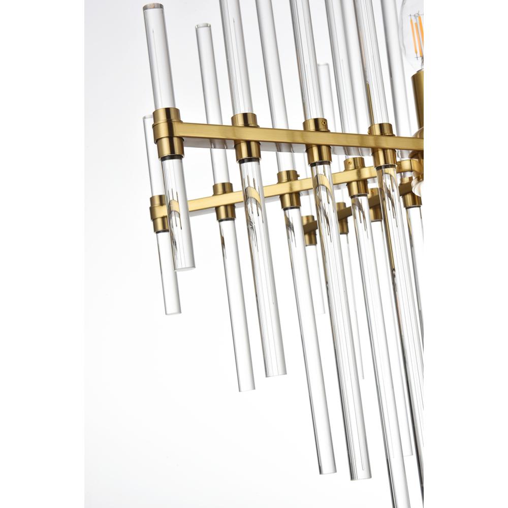 Sienna 23 inch crystal rod pendant in gold. Picture 5