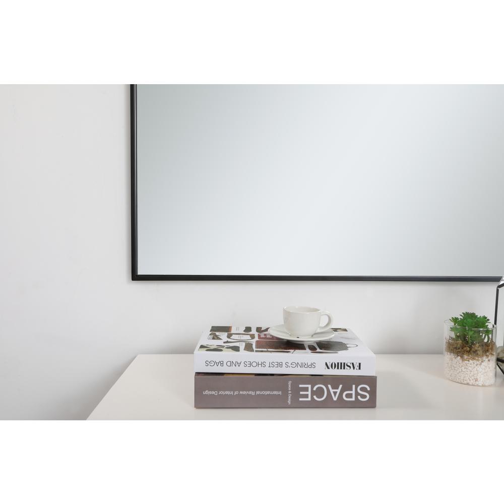 Metal frame square mirror 36 inch in Black. Picture 5