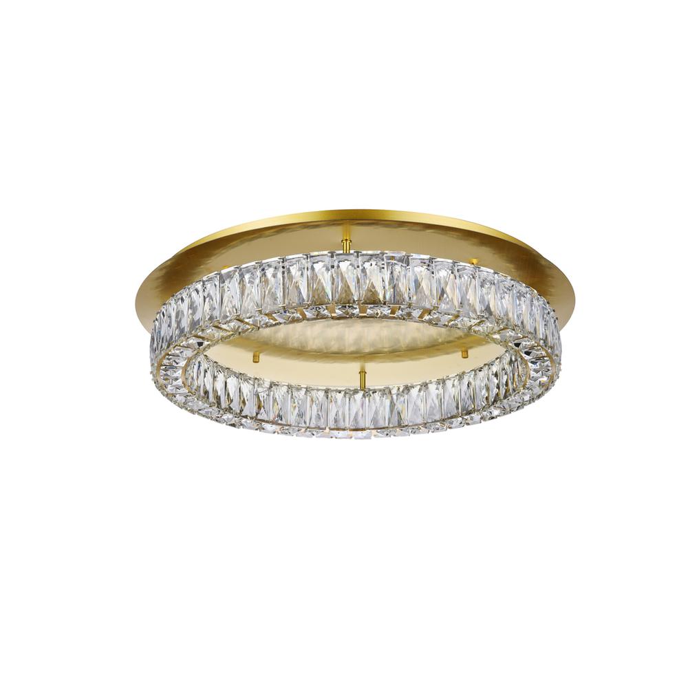 Monroe LED light gold Flush Mount Clear Royal Cut Crystal. Picture 6