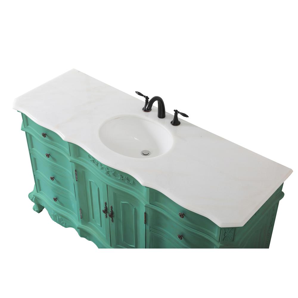 60 inch Single bathroom vanity in vintage mint. Picture 10