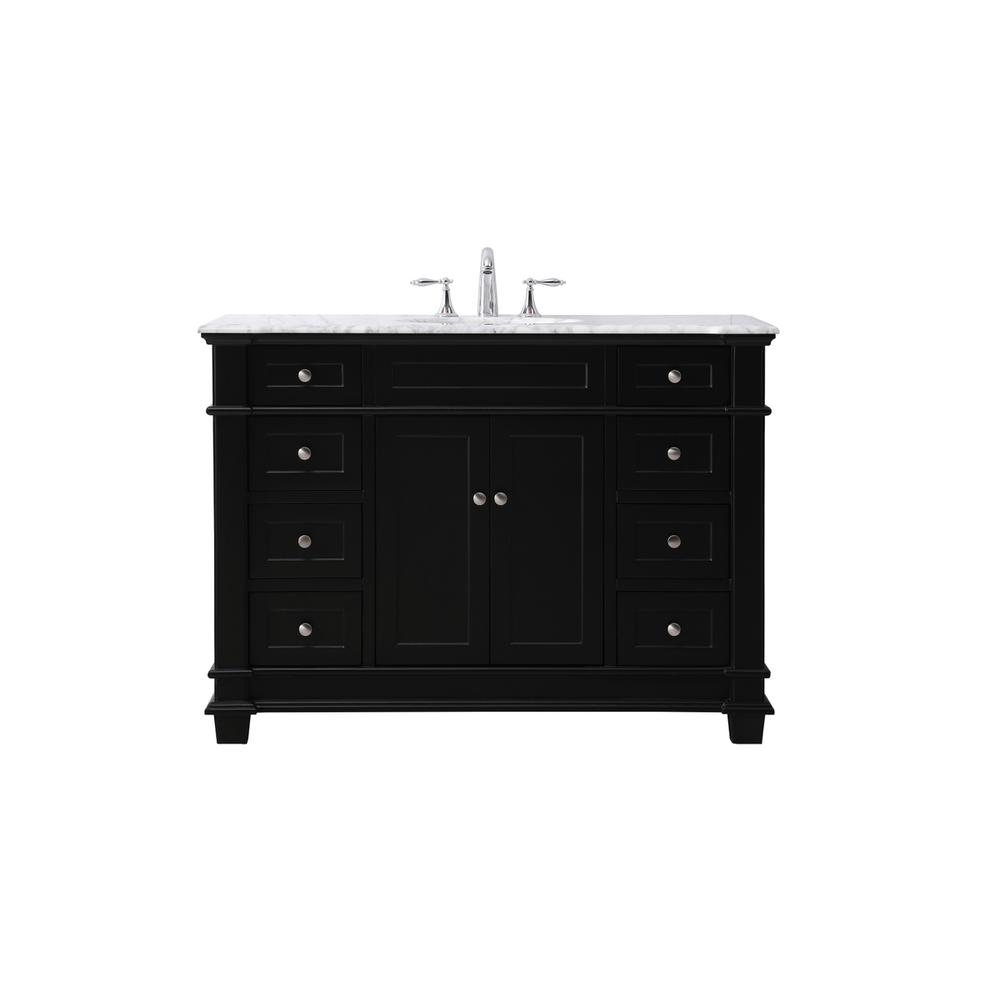 48 inch Single bathroom vanity set in black. Picture 1
