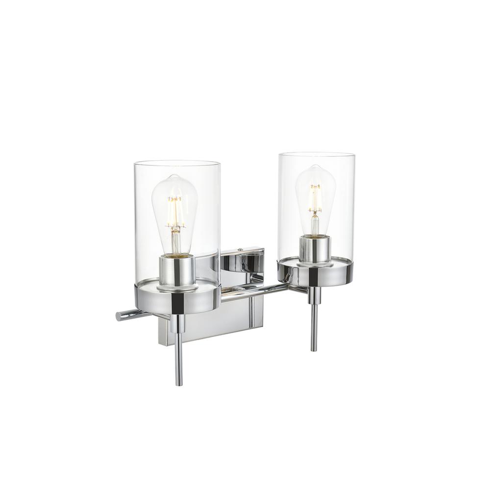 Benny 2 light Chrome and Clear Bath Sconce. Picture 3