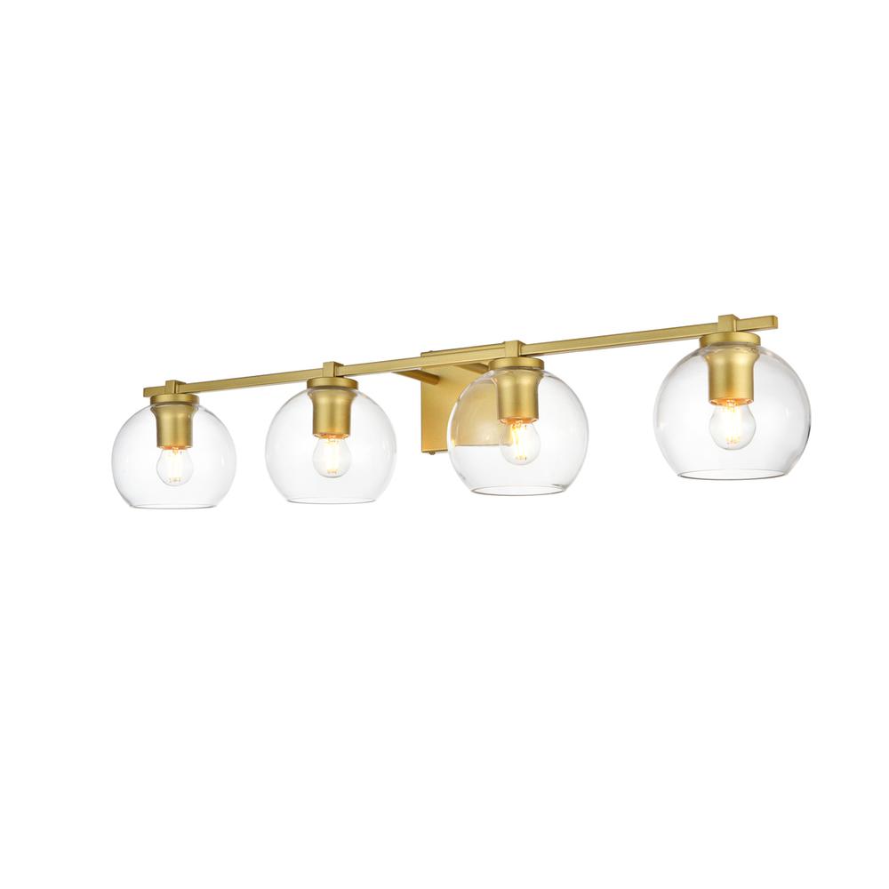 Juelz 4 light Brass and Clear Bath Sconce. Picture 2