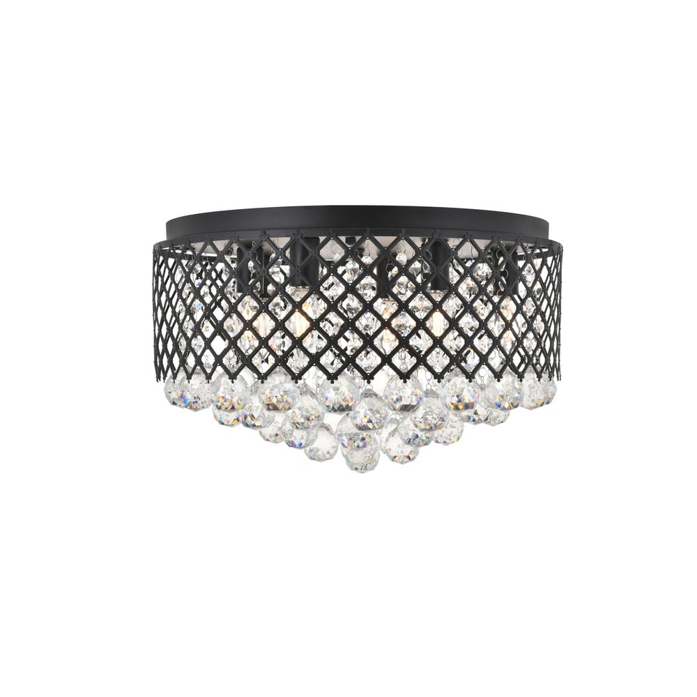 Tully 6 light Matte Black Flush Mount. Picture 1