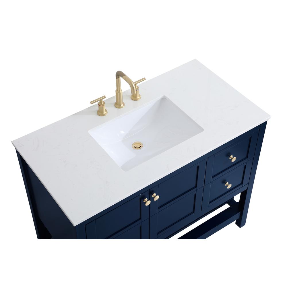 42 inch Single Bathroom Vanity in Blue. Picture 10