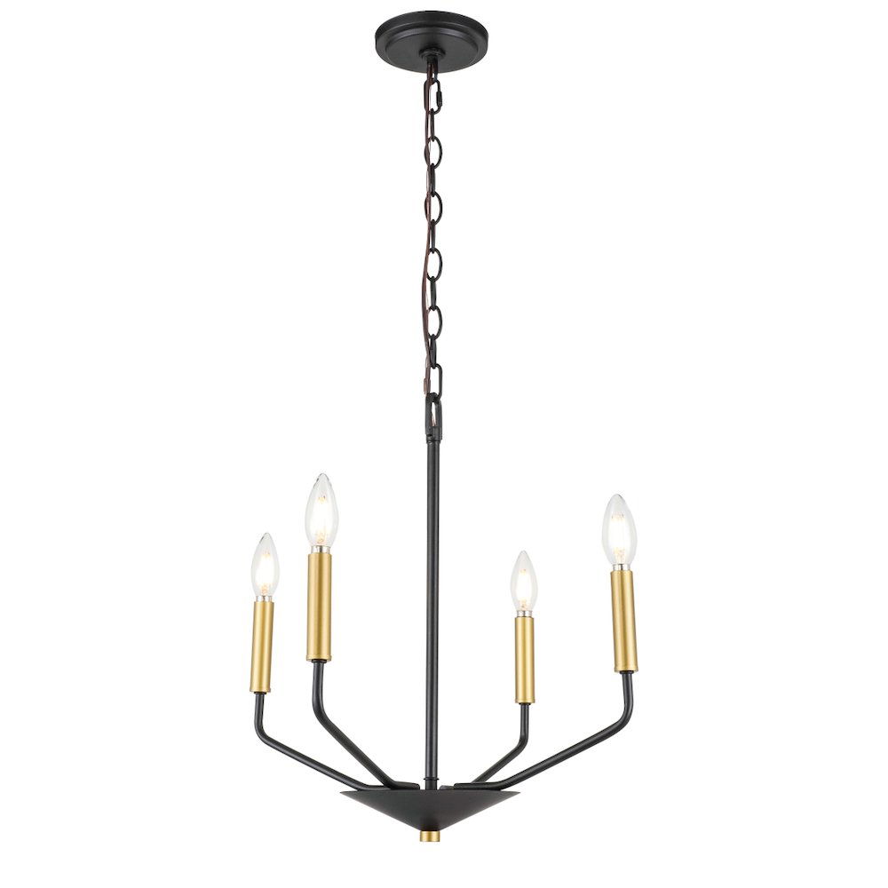 Enzo 4 Light Black And Brass Pendant. Picture 4