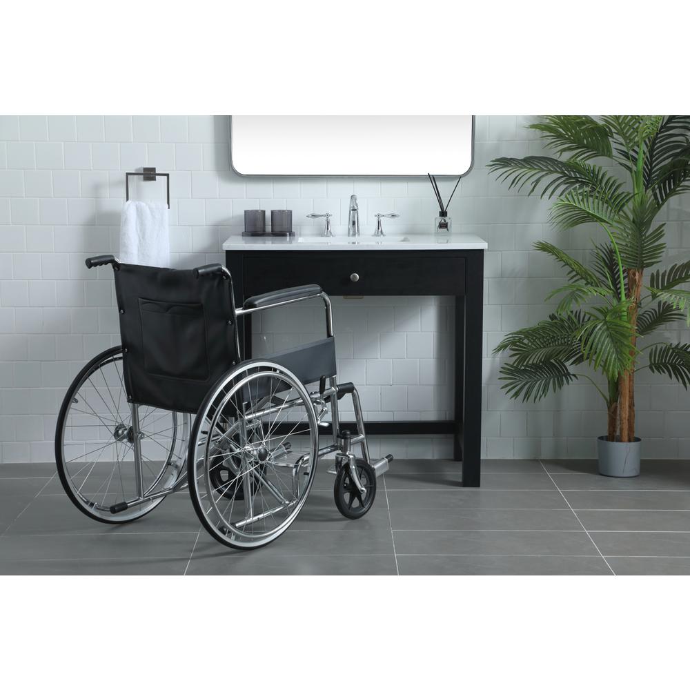 36 Inch ADA Compliant Bathroom Vanity In Black. Picture 14