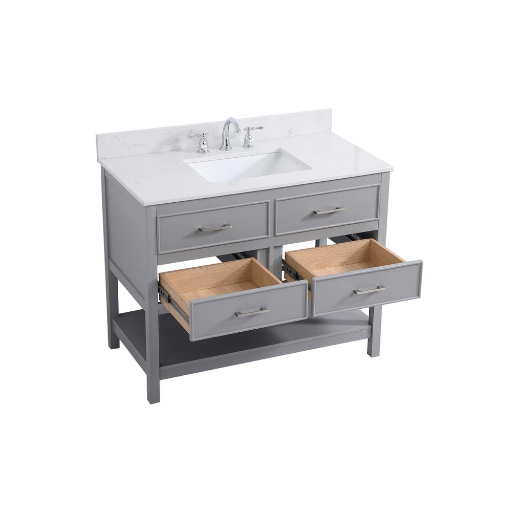 42 inch Single bathroom vanity in gray with backsplash. Picture 9