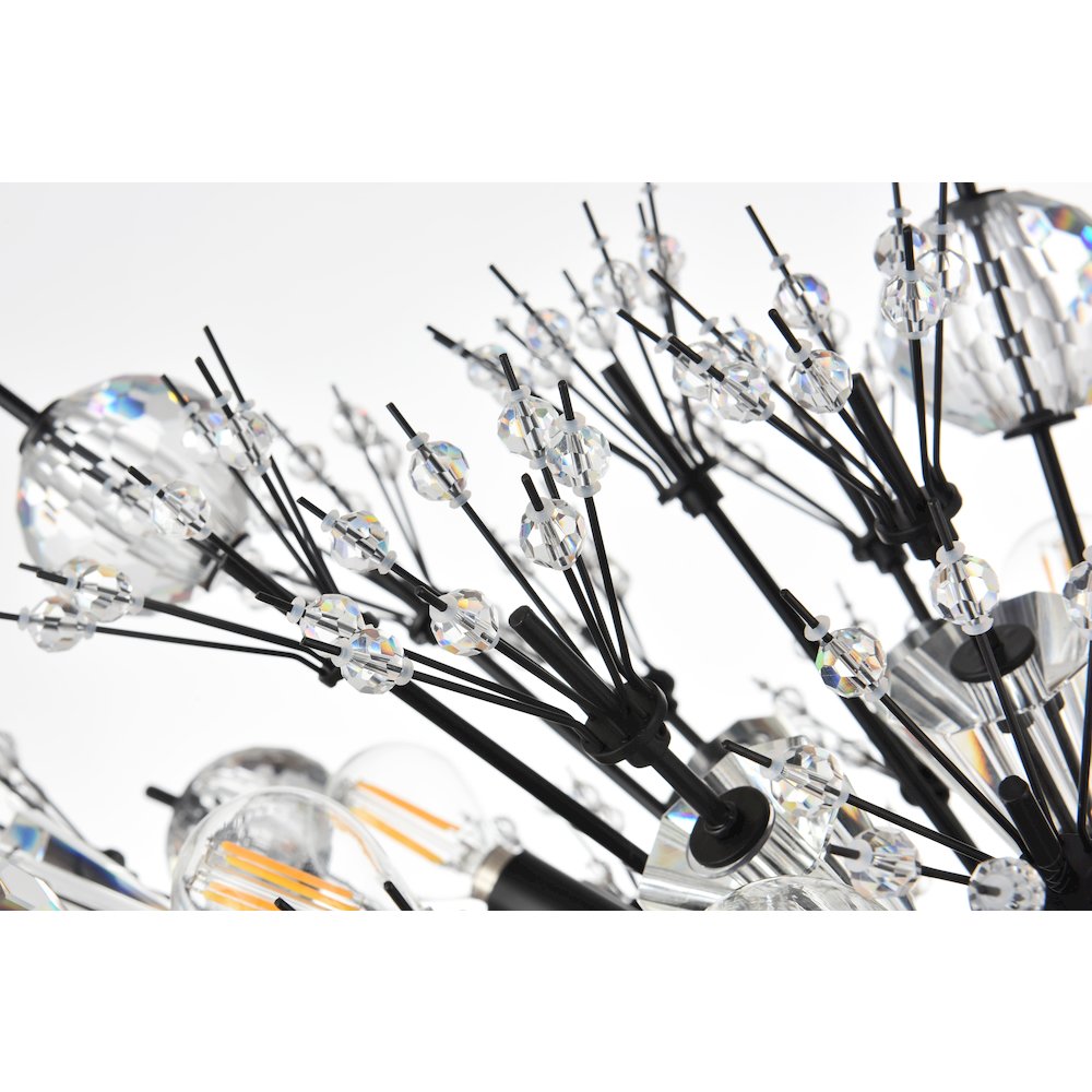 Vera 36 inch crystal starburst oval pendant in black. Picture 6