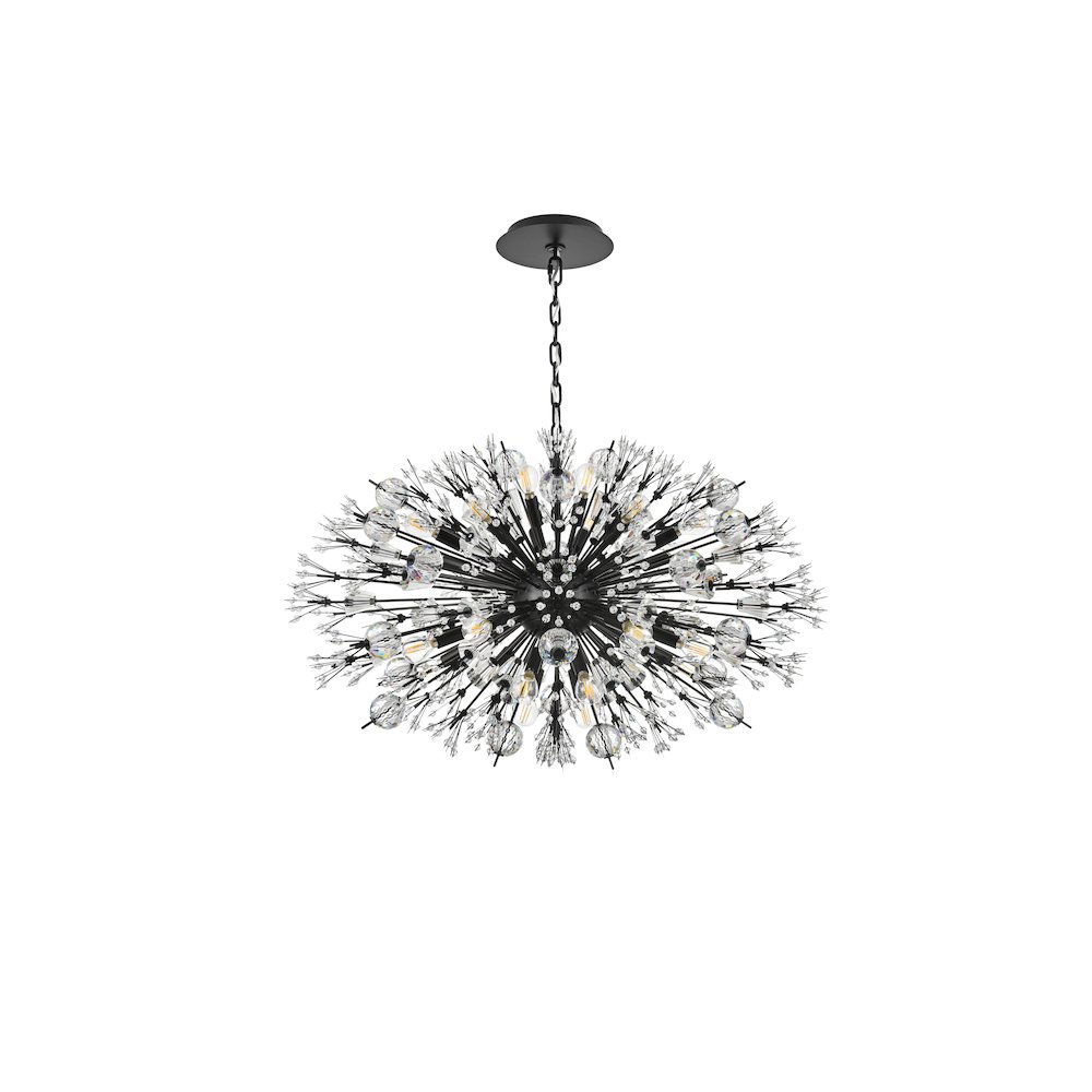 Vera 36 inch crystal starburst oval pendant in black. Picture 7