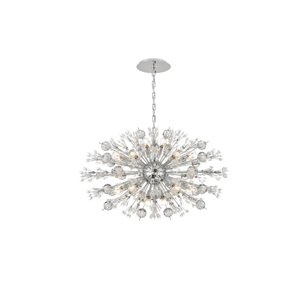 Vera 36 inch crystal starburst oval pendant in chrome. Picture 1