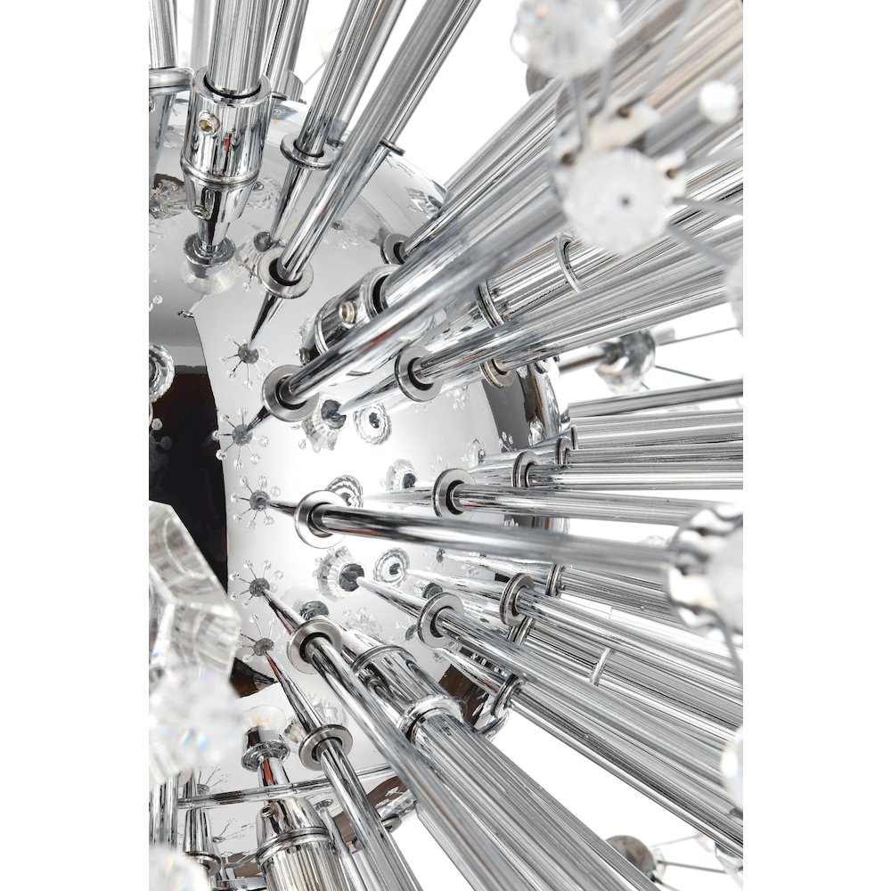 Vera 36 inch crystal starburst oval pendant in chrome. Picture 5