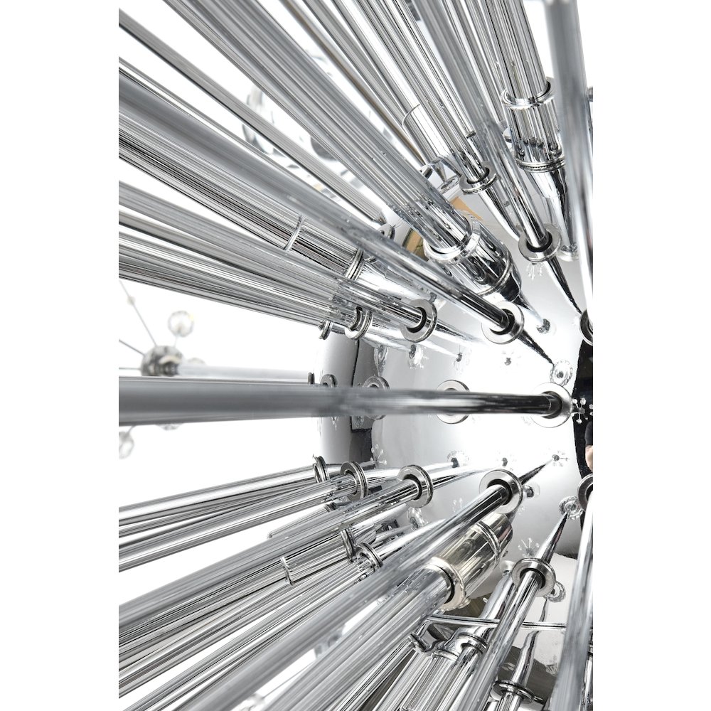 Vera 38 inch crystal starburst round pendant in chrome. Picture 5