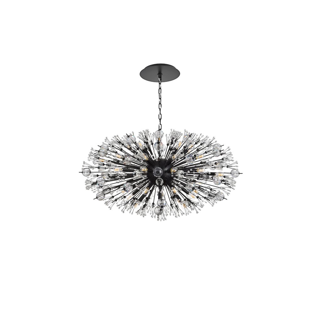 Vera 42 inch crystal starburst oval pendant in black. Picture 7