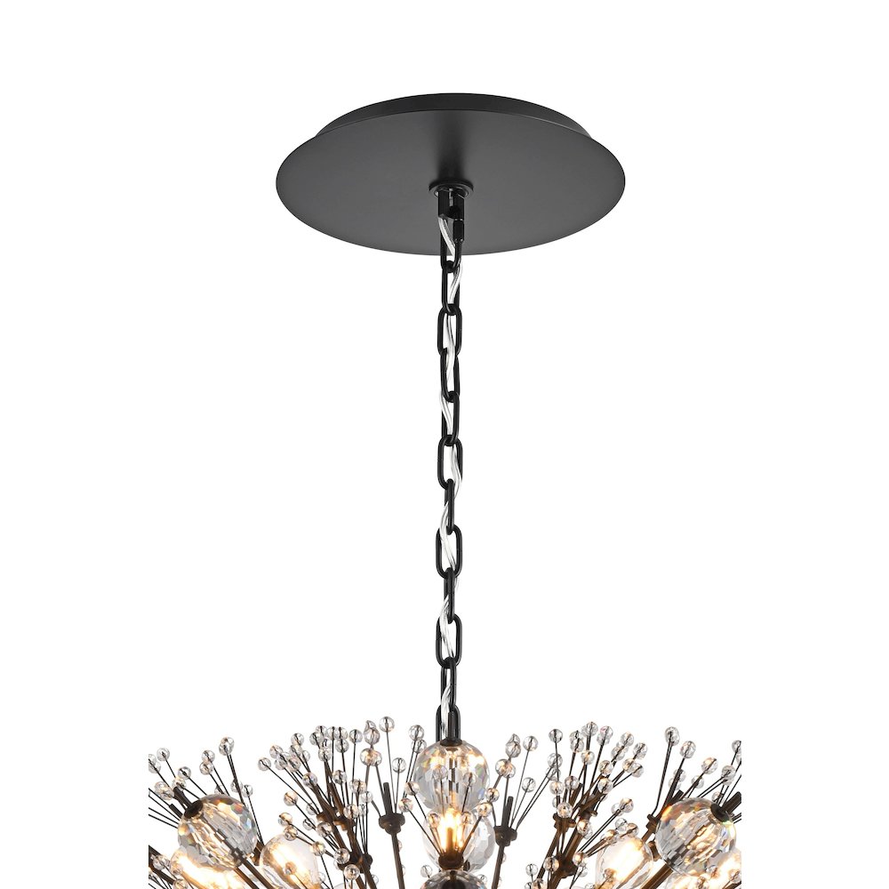 Vera 42 inch crystal starburst oval pendant in black. Picture 9