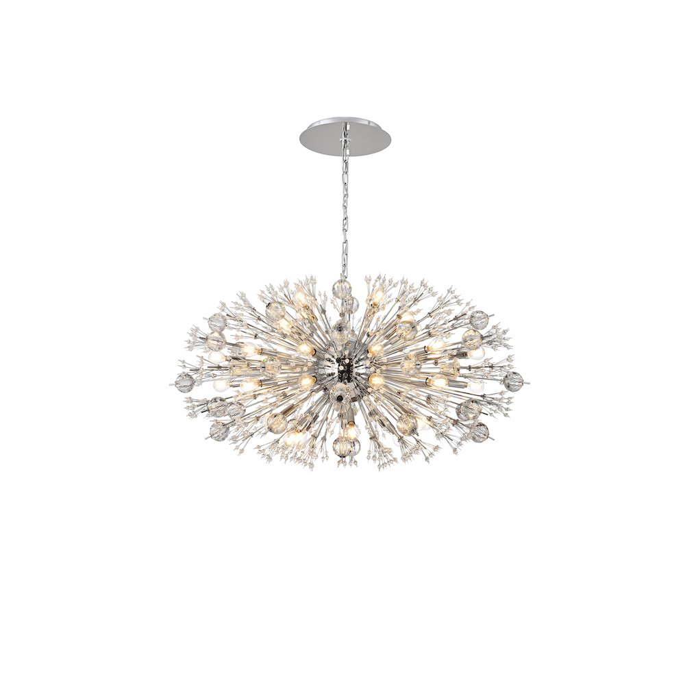 Vera 42 inch crystal starburst oval pendant in chrome. Picture 1