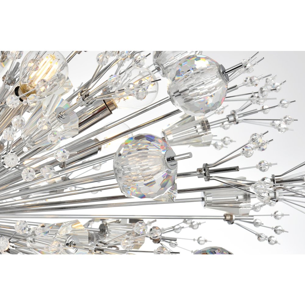 Vera 42 inch crystal starburst oval pendant in chrome. Picture 4