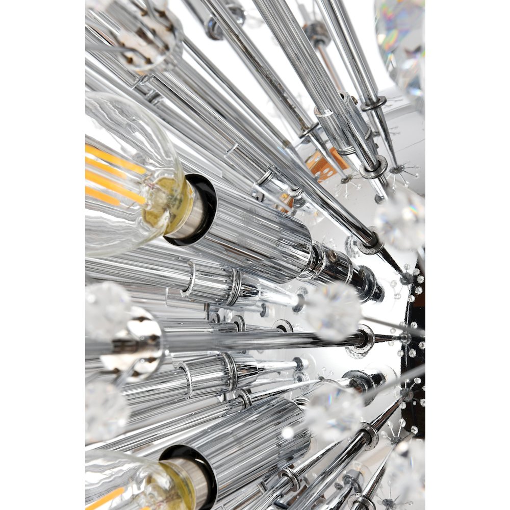 Vera 42 inch crystal starburst oval pendant in chrome. Picture 5