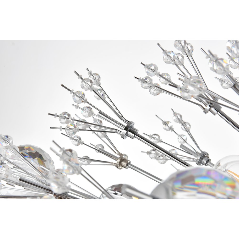 Vera 42 inch crystal starburst oval pendant in chrome. Picture 6