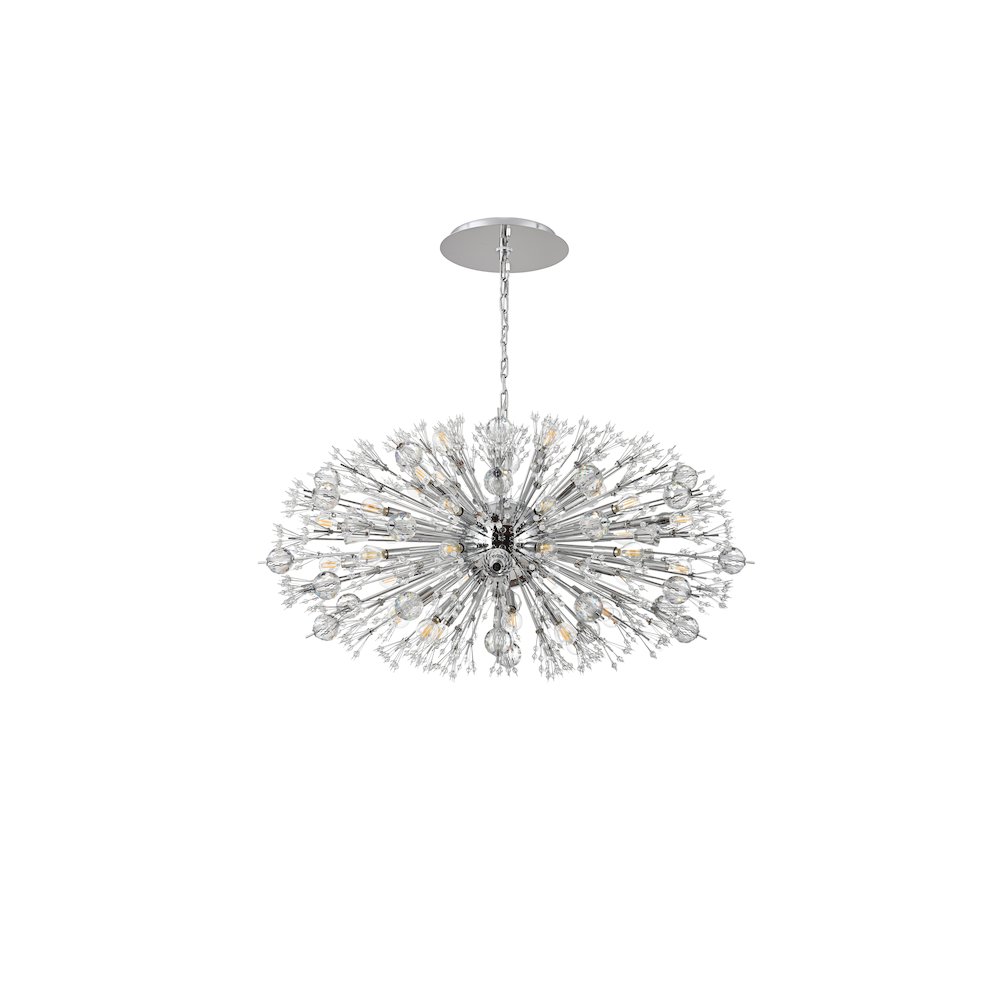 Vera 42 inch crystal starburst oval pendant in chrome. Picture 7