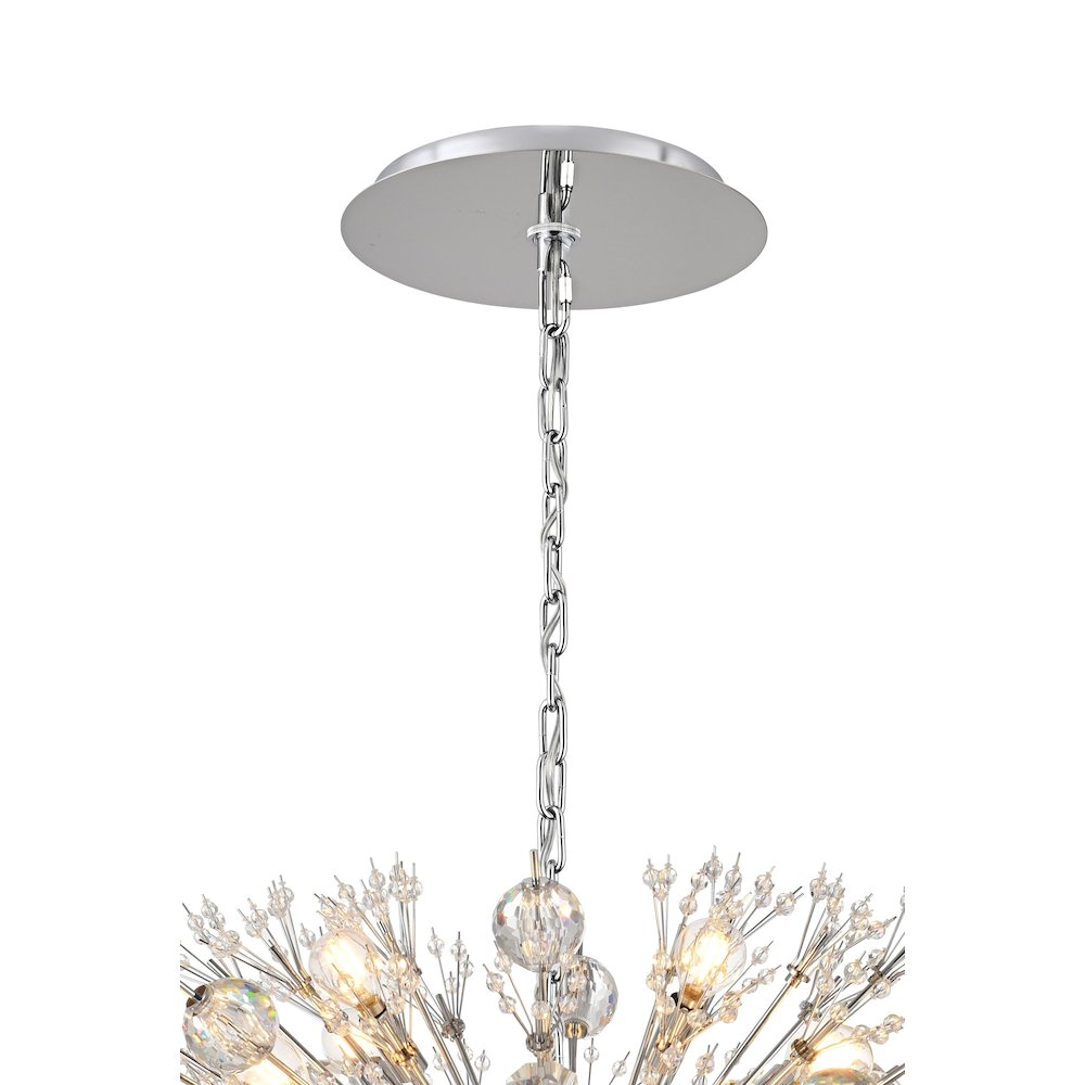 Vera 42 inch crystal starburst oval pendant in chrome. Picture 9