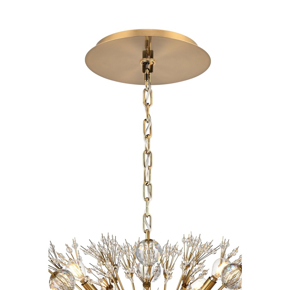 Vera 42 inch crystal starburst oval pendant in gold. Picture 9
