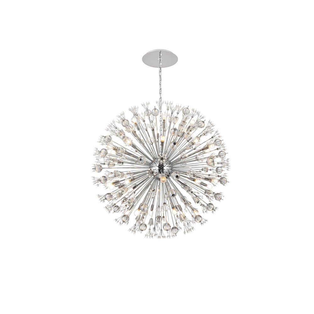 Vera 44 inch crystal starburst round pendant in chrome. Picture 1