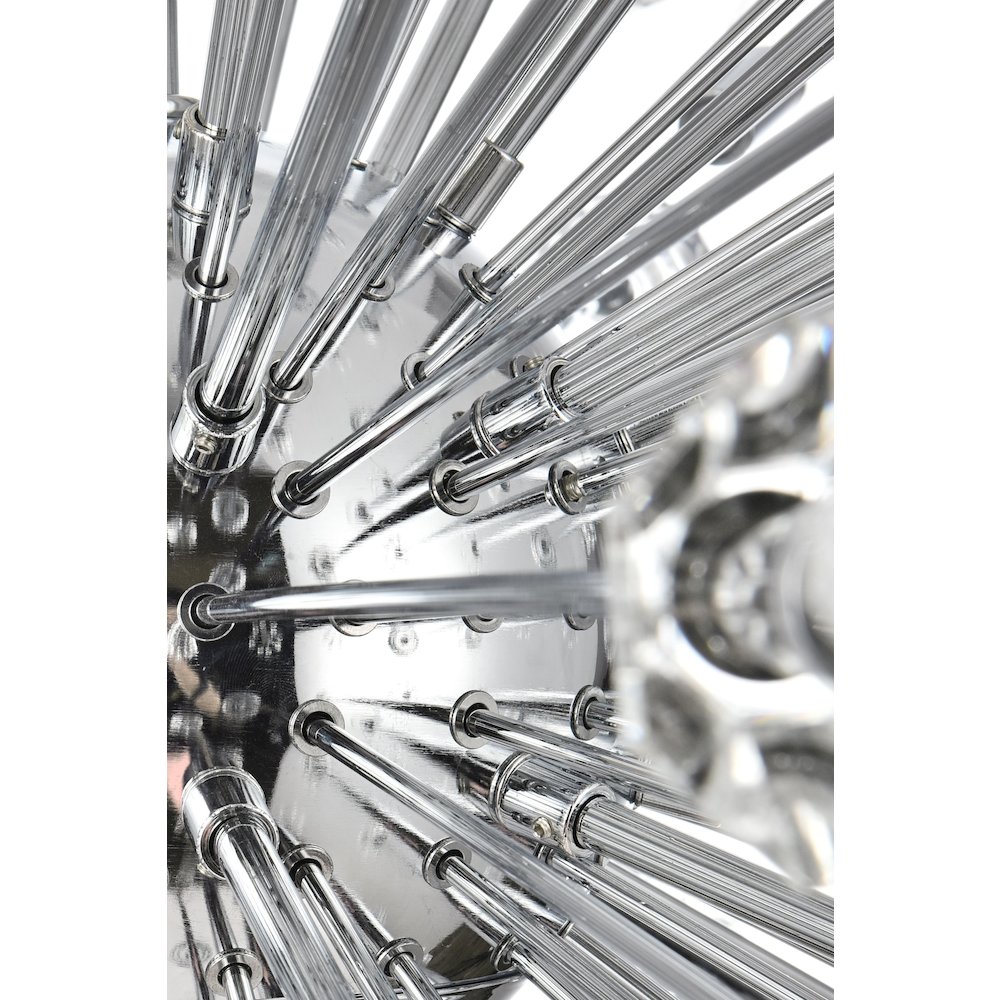 Vera 44 inch crystal starburst round pendant in chrome. Picture 5