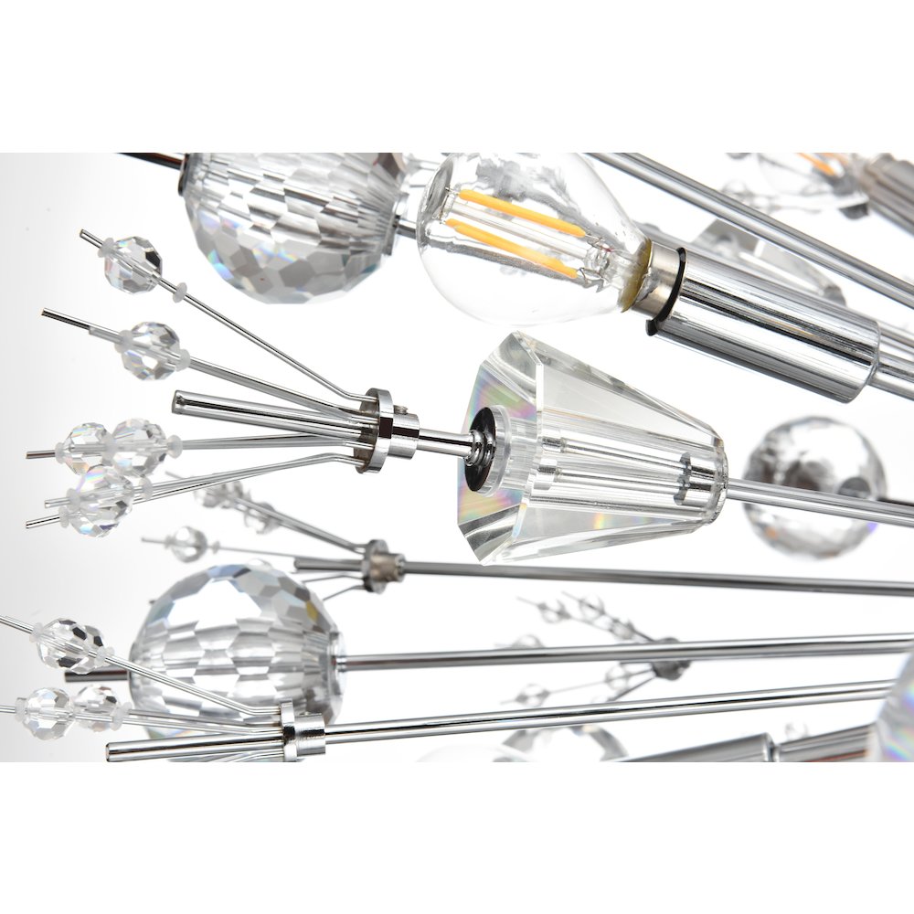 Vera 44 inch crystal starburst round pendant in chrome. Picture 6