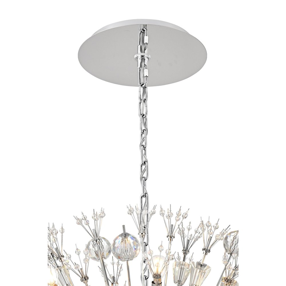 Vera 44 inch crystal starburst round pendant in chrome. Picture 9