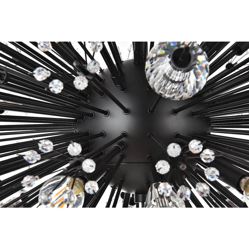 Vera 48 inch crystal starburst oval pendant in black. Picture 5