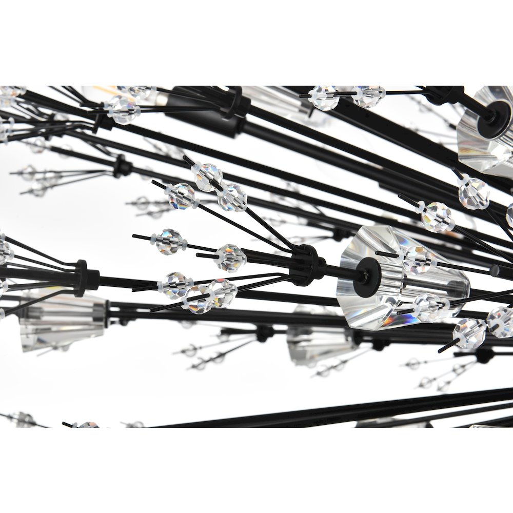 Vera 48 inch crystal starburst oval pendant in black. Picture 6