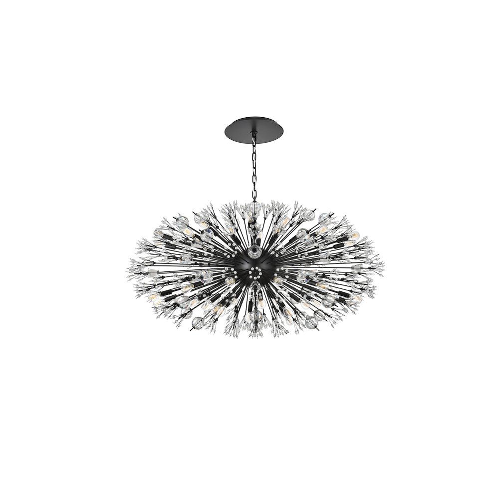 Vera 48 inch crystal starburst oval pendant in black. Picture 7
