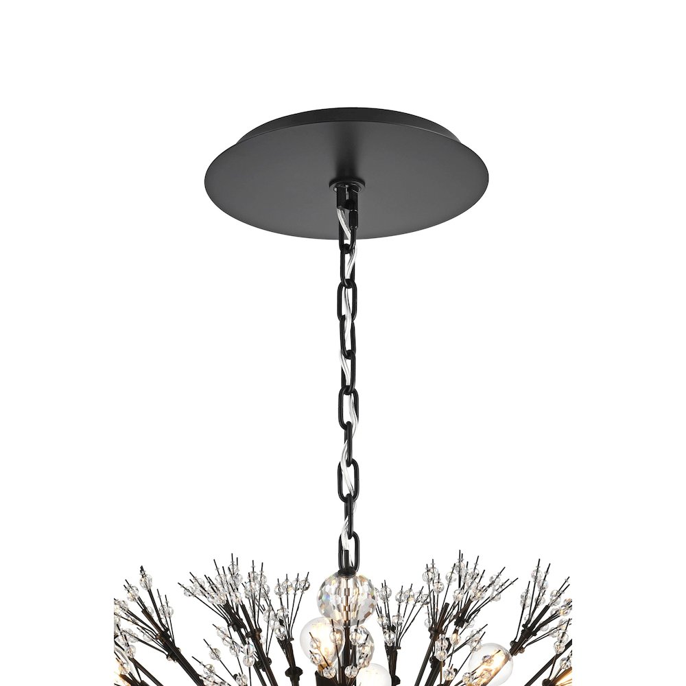 Vera 48 inch crystal starburst oval pendant in black. Picture 9