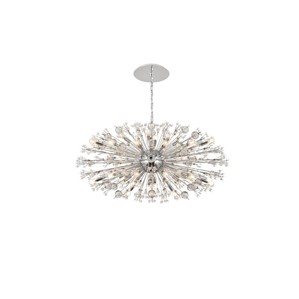 Vera 48 inch crystal starburst oval pendant in chrome. Picture 1